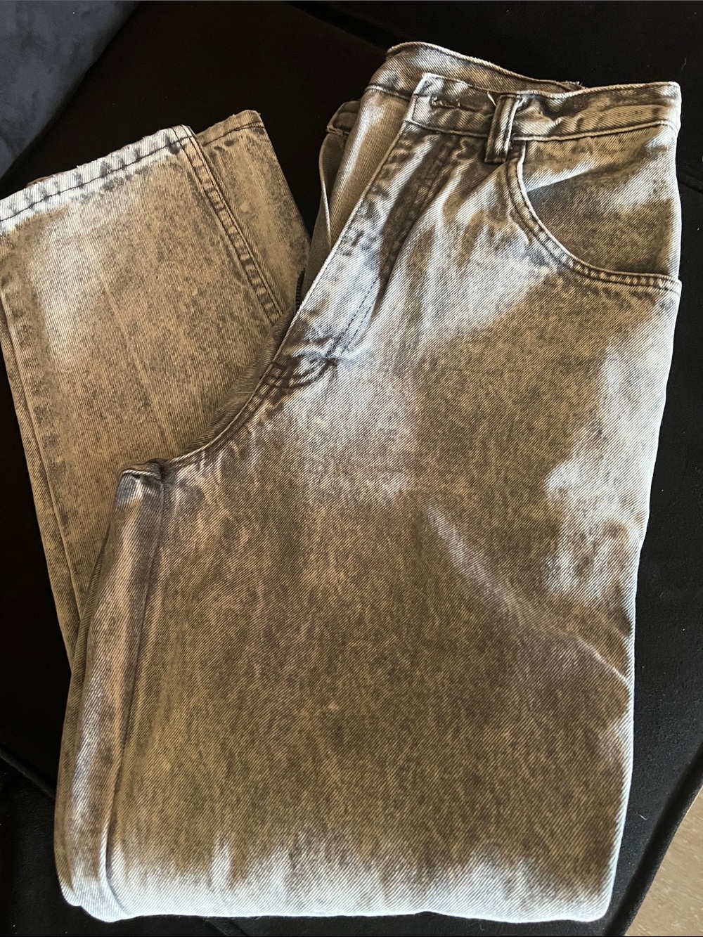 Women’s Washed Gray Denim Jeans - Classic Straight Fit. Size 11